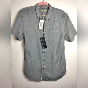 Nifty Genius (Size M) Men's Gray Button Down Front Short Sleeve Shirt (NEW-NWT)